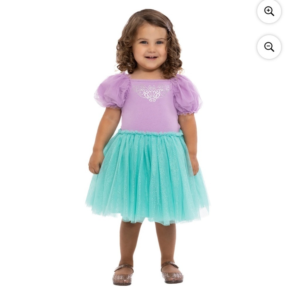 Disney Ariel Dress NEW Sz 2T 3T 4T 5T Cosplay Tutu Puff Sleeves Purple Princess